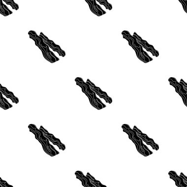 Pastırma simge siyah stil beyaz arka plan üzerinde izole içinde. Etler desen hisse senedi vektör çizim