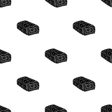 Rulo köfte simge siyah stil beyaz arka plan üzerinde izole içinde. Etler desen hisse senedi vektör çizim