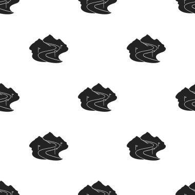 Kayak parça simge siyah stil beyaz arka plan üzerinde izole içinde. Ski resort desen hisse senedi vektör çizim.