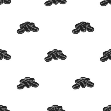Kahve çekirdekleri simge siyah stil beyaz arka plan üzerinde izole içinde. Türkiye'de desen hisse senedi vektör çizim.