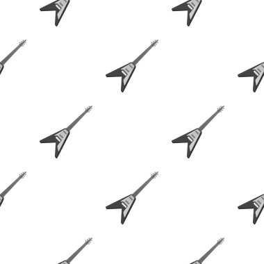 Beyaz arka plan üzerinde izole karikatür tarzı elektro gitar simgesini. Müzik aletleri hisse senedi vektör çizim desen