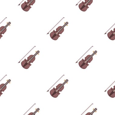 Keman simgesi beyaz arka plan üzerinde izole karikatür tarzı. Müzik aletleri hisse senedi vektör çizim desen