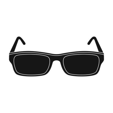 Gözlük simgesi beyaz arka plan üzerinde izole Siyah tarzında. Kütüphane ve kitabevi sembol stok vektör çizim.