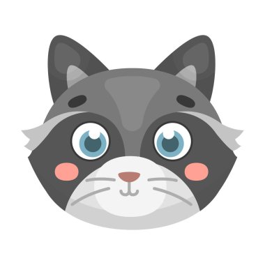 Rakun simgesi beyaz arka plan üzerinde izole karikatür tarzı namlu. Hayvan namlu sembol stok vektör çizim.