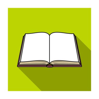 Kitap simgesini düz stil beyaz arka plan üzerinde izole açıldı. Kitaplar sembol stok vektör çizim.