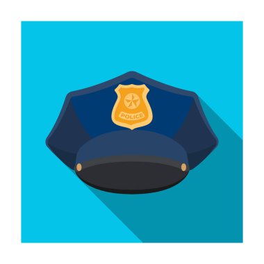 Polis kutsal kişilerin resmi içinde düz stil beyaz arka plan üzerinde izole kap. Polis sembol stok vektör çizim.