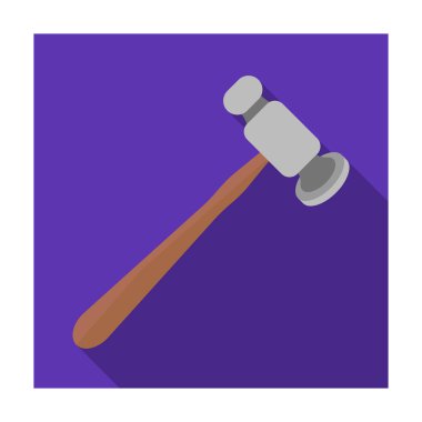 Beyaz arka plan üzerinde izole düz stil takı çekiç simgesini. İllüstrasyon vektör değerli mineraller ve kuyumcu sembol stok.