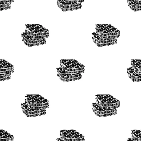 Honeycombs-ikonen i svart stil isolerad på vit bakgrund. Bigården mönster lager vektorillustration — Stock vektor