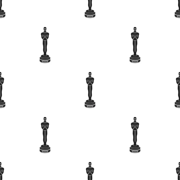 Academy award-ikonen i svart stil isolerad på vit bakgrund. Film och bio mönster Lager vektor illustration. — Stock vektor