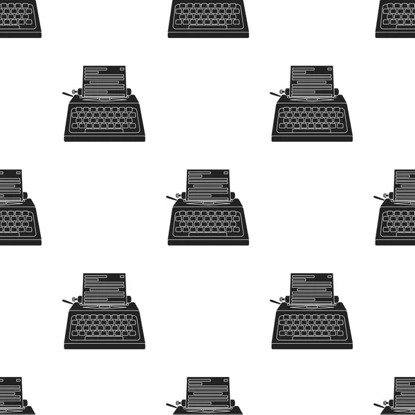 Skrivmaskin ikonen i svart stil isolerad på vit bakgrund. Film och bio mönster Lager vektor illustration. — Stock vektor