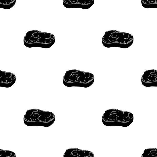Icono de filete en estilo negro aislado sobre fondo blanco. Carnes patrón stock vector ilustración — Archivo Imágenes Vectoriales
