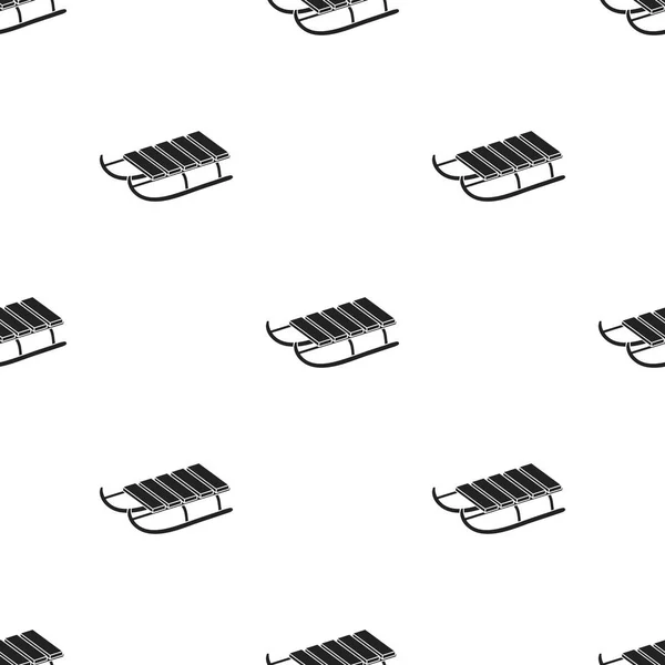 Icône de traîneau de style noir isolé sur fond blanc. Modèle de station de ski illustration vectorielle de stock . — Image vectorielle