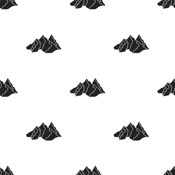 Icona della catena montuosa in stile nero isolata su sfondo bianco. Sci resort modello stock vettoriale illustrazione . — Vettoriale Stock