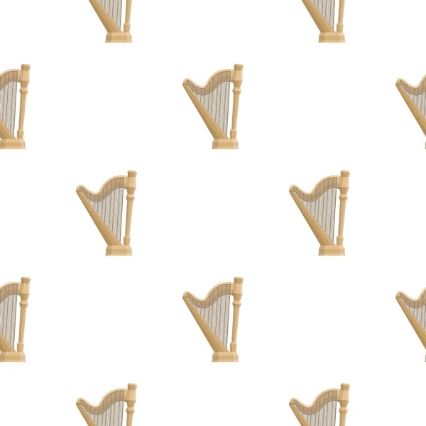 Harfa ikona stylu kreskówka na białym tle. Instrumenty muzyczne wzór Stockowa ilustracja wektorowa — Wektor stockowy