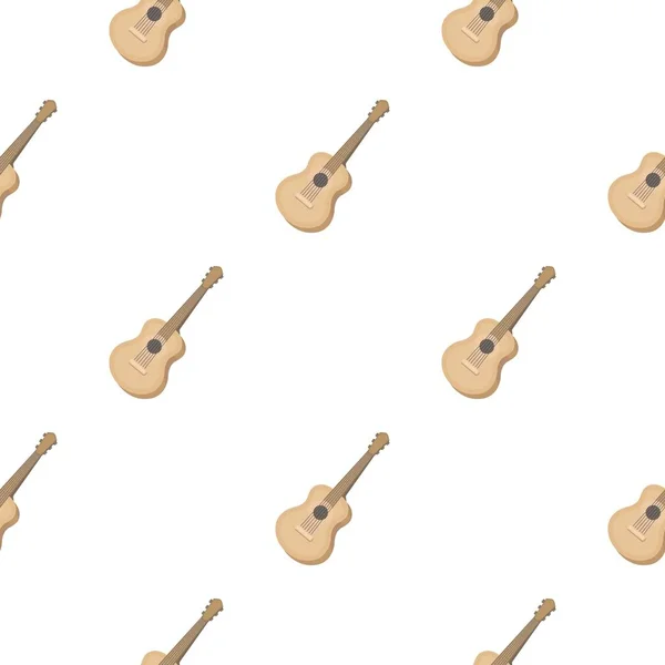 Akustyczna gitara ikona stylu kreskówka na białym tle. Instrumenty muzyczne wzór Stockowa ilustracja wektorowa — Wektor stockowy
