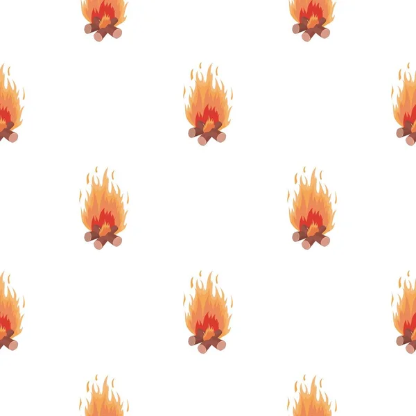 Icona Campfire in stile cartone animato isolato su sfondo bianco. Illustrazione vettoriale stock modello sorgente luminosa — Vettoriale Stock