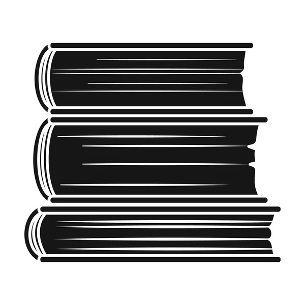 白い背景に分離された黒のスタイルで本のアイコンのスタック。本シンボル株式ベクトル図. — ストックベクタ