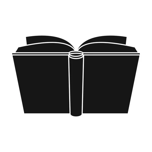 Icono de libro abierto azul en estilo negro aislado sobre fondo blanco. Libros símbolo stock vector ilustración . — Vector de stock