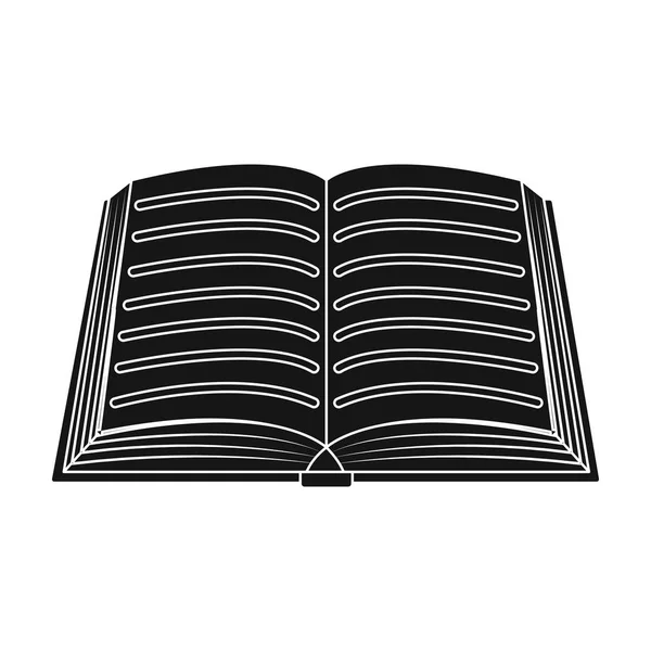 Buch-Ikone im schwarzen Stil isoliert auf weißem Hintergrund. Bibliothek und Buchhandlung Symbol Stock Vektor Illustration. — Stockvektor