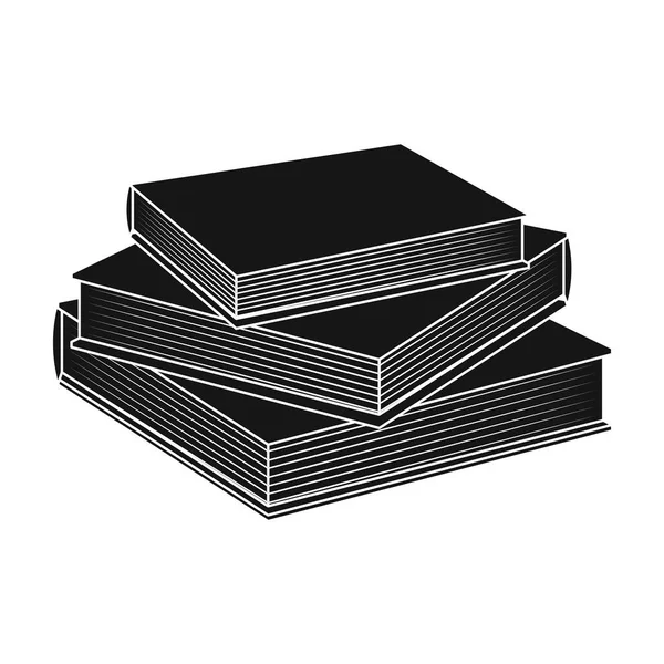 Icono de pila de libros en estilo negro aislado sobre fondo blanco. Biblioteca y librería símbolo stock vector ilustración . — Archivo Imágenes Vectoriales