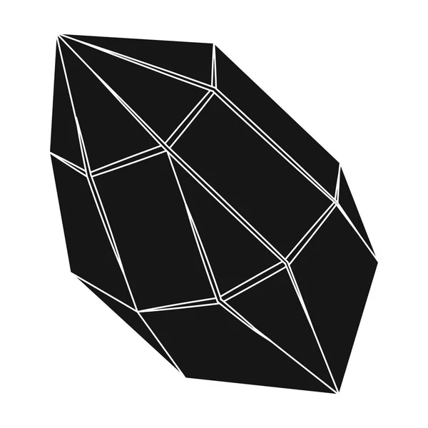 Grobe Edelstein-Ikone im schwarzen Stil isoliert auf weißem Hintergrund. kostbare Mineralien und Juweliersymbol Aktienvektor Illustration. — Stockvektor