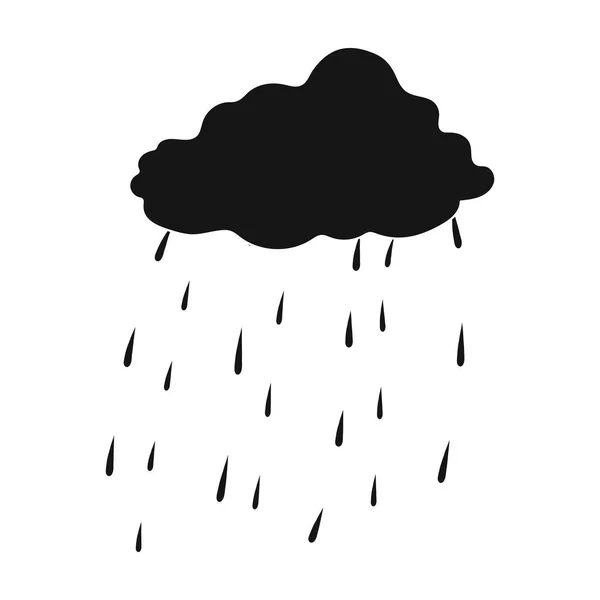 Pictogram van het Schotse regenachtig weer in zwarte stijl geïsoleerd op een witte achtergrond. Schotland land symbool voorraad vectorillustratie. — Stockvector
