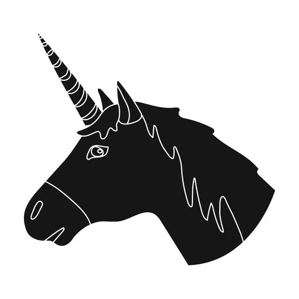 Ikon Unicorn dalam gaya hitam terisolasi pada latar belakang putih. Ilustrasi vektor stok simbol negara Skotlandia . - Stok Vektor