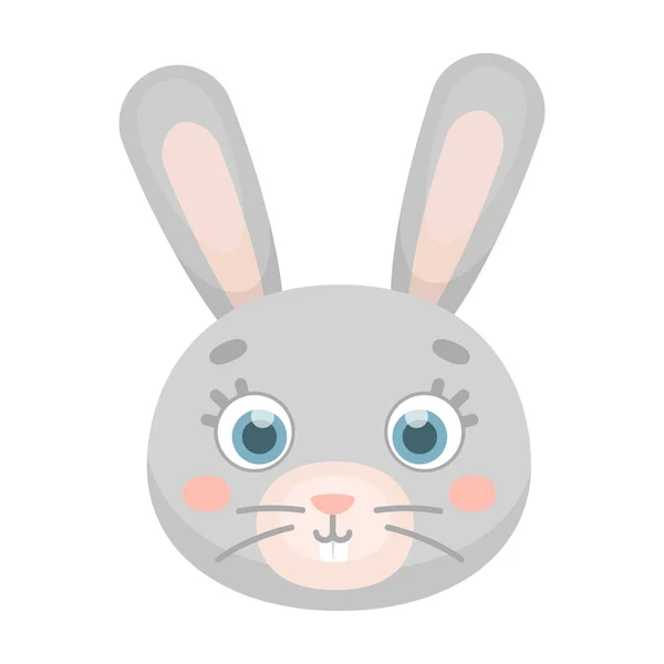 Ícone de focinho de coelho em estilo cartoon isolado no fundo branco. Animal focinho símbolo estoque vetor ilustração . — Vetor de Stock