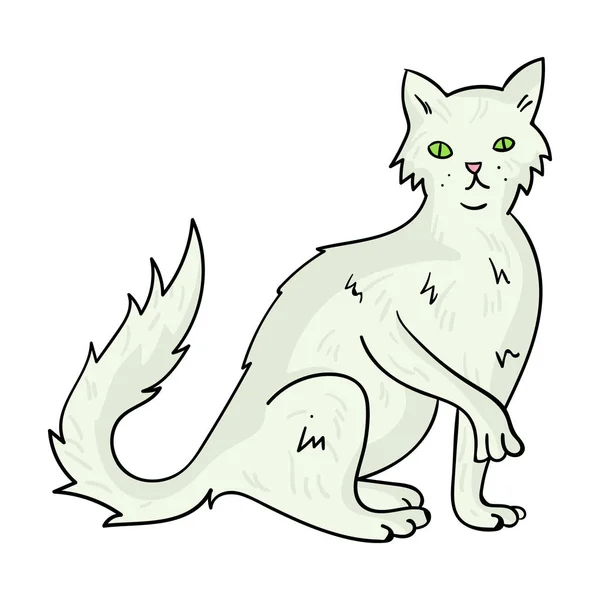 Brits semi-longhair pictogram in cartoon stijl geïsoleerd op een witte achtergrond. Kattenrassen symbool voorraad vectorillustratie. — Stockvector