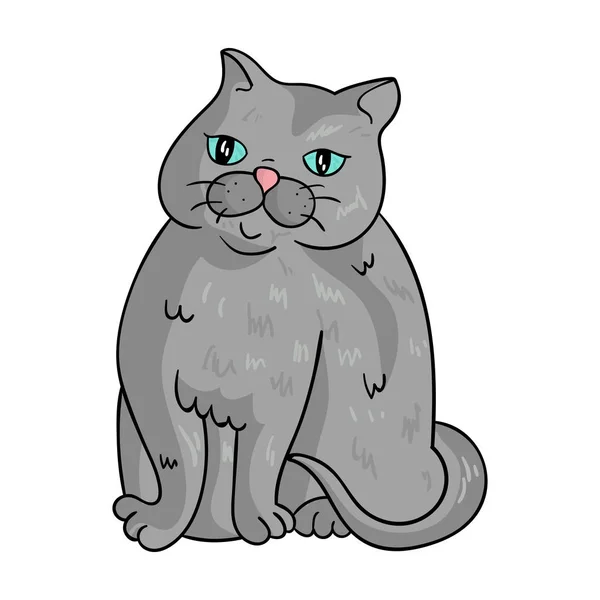 Exotische Kurzhaar-Ikone im Cartoon-Stil isoliert auf weißem Hintergrund. Katze züchtet Symbol Stock Vektor Illustration. — Stockvektor