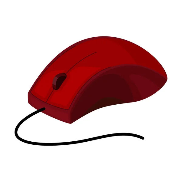 Icône de souris d'ordinateur dans le style de dessin animé isolé sur fond blanc. Accessoires d'ordinateur personnel symbole illustration vectorielle de stock . — Image vectorielle