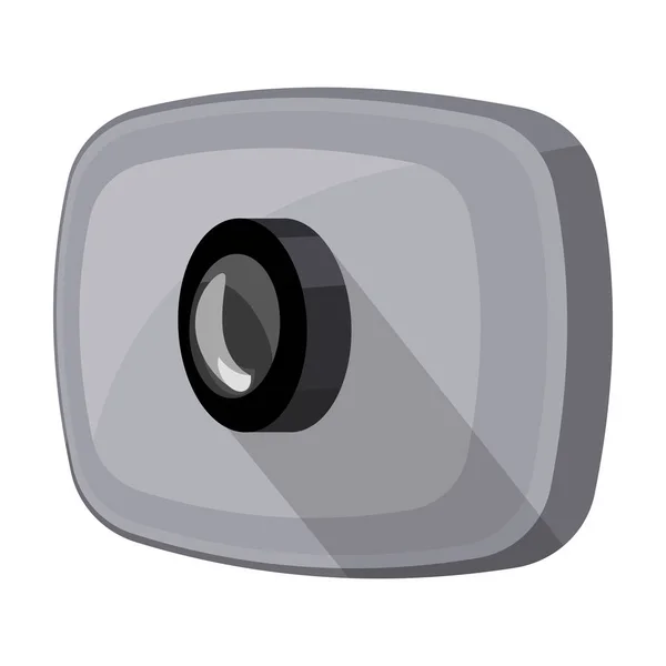 Icône Webcam dans le style de dessin animé isolé sur fond blanc. Accessoires d'ordinateur personnel symbole illustration vectorielle de stock . — Image vectorielle