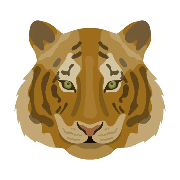 Εικονίδιο τίγρη σε ύφος κινούμενων σχεδίων που απομονώνονται σε λευκό φόντο. Ρεαλιστική ζώα σύμβολο εικονογράφηση διάνυσμα απόθεμα. — Διανυσματικό Αρχείο