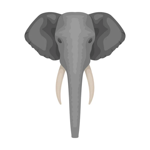 Icono de elefante en estilo de dibujos animados aislado sobre fondo blanco. Animales realistas símbolo stock vector ilustración . — Vector de stock