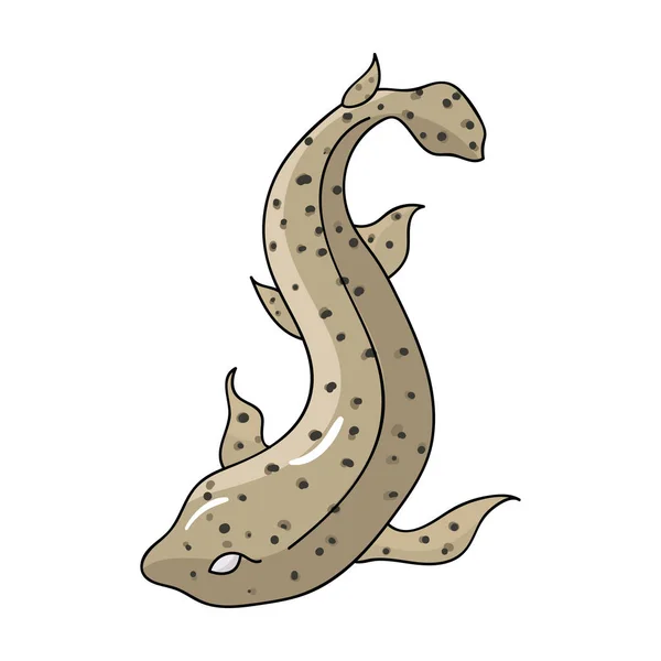 Иконка Catshark в карикатурном стиле выделена на белом фоне. Векторная иллюстрация морских животных . — стоковый вектор
