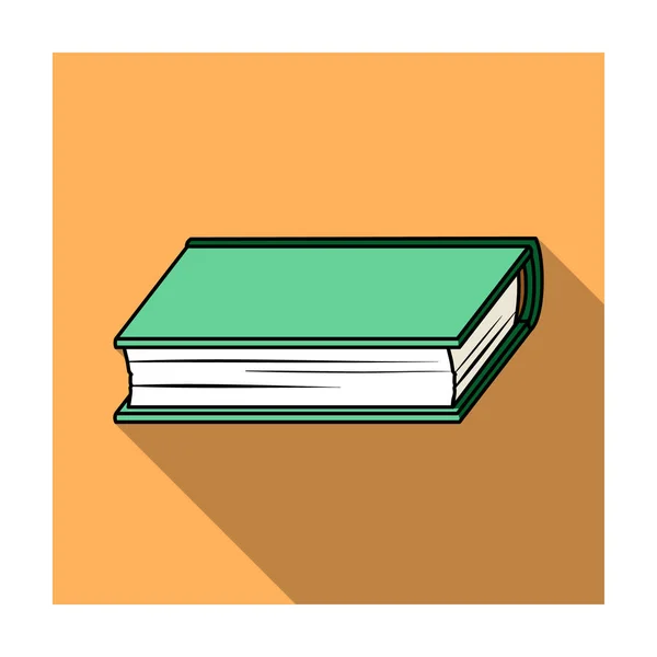 Πράσινο βιβλίο εικονίδιο στην επίπεδη στυλ που απομονώνονται σε λευκό φόντο. Εικονογράφηση διάνυσμα απόθεμα σύμβολο βιβλία. — Διανυσματικό Αρχείο