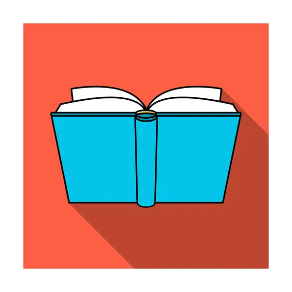 Ícone de livro azul aberto em estilo plano isolado no fundo branco. Livros símbolo estoque vetor ilustração . — Vetor de Stock