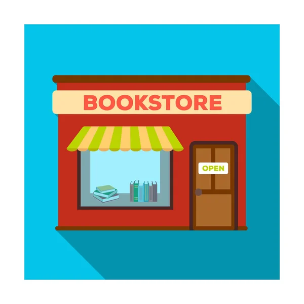 Knihkupectví ikona v plochý izolovaných na bílém pozadí. Knihkupectví a knihovny symbolů akcií vektorové ilustrace. — Stockový vektor