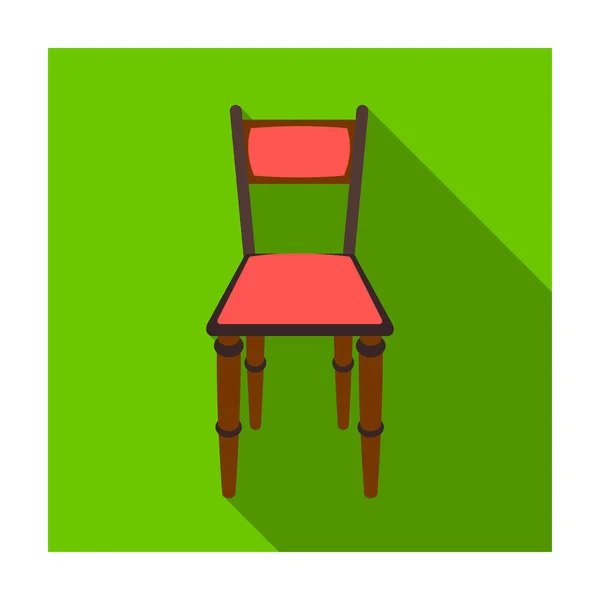 Icône de chaise en bois dans un style plat isolé sur fond blanc. Illustration vectorielle du symbole bibliothèque et librairie . — Image vectorielle