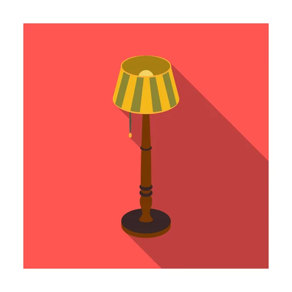 Dřevěná stojací lampa ikona v plochý izolovaných na bílém pozadí. Knihkupectví a knihovny symbolů akcií vektorové ilustrace. — Stockový vektor