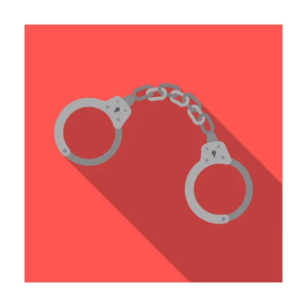 Handcuffs icon in flat style isolated on white background. Police symbol stock vector illustration. — Stock Vector