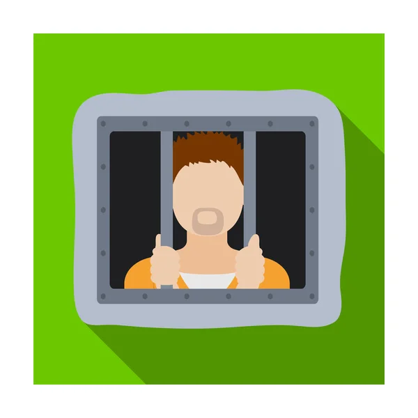 Icono de prisionero en estilo plano aislado sobre fondo blanco. Policía símbolo stock vector ilustración . — Vector de stock