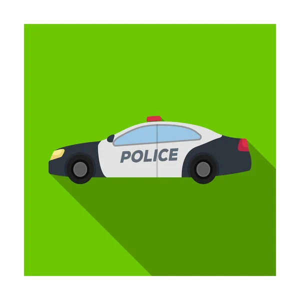 Police car icon in flat style isolated on white background. Police symbol stock vector illustration. — Stock Vector