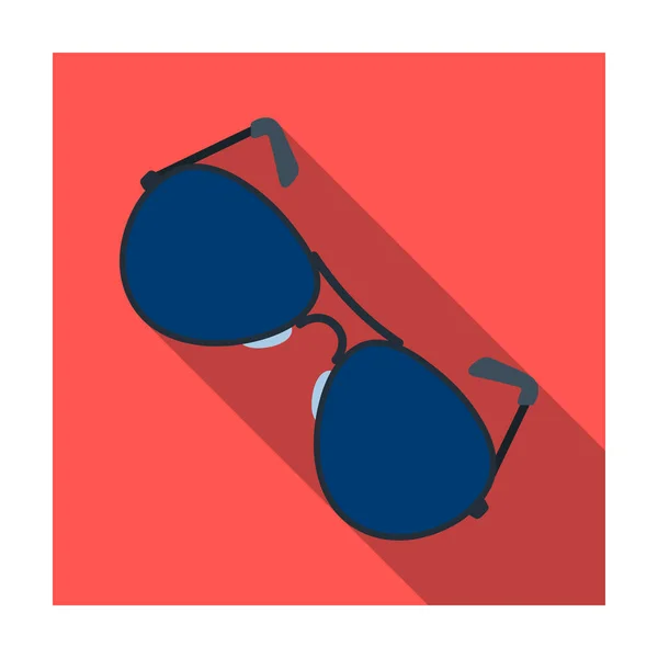 Aviator solglasögon ikonen i platt stil isolerad på vit bakgrund. Polisen symbol lager vektorillustration. — Stock vektor