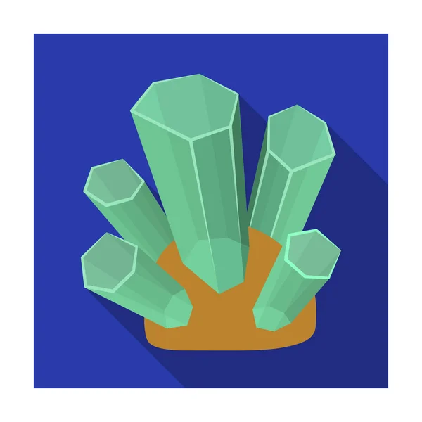 Ikona Zielona naturalnych minerałów płaski na białym tle. Ilustracja wektorowa cennych minerałów i magazynie symbol Jubiler. — Wektor stockowy