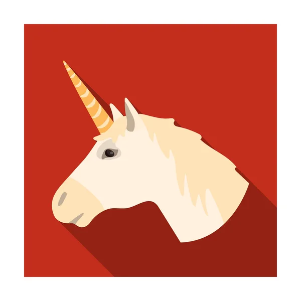 Ikon Unicorn dalam gaya datar terisolasi pada latar belakang putih. Ilustrasi vektor stok simbol negara Skotlandia . - Stok Vektor