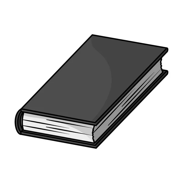 Icono de libro negro en estilo monocromo aislado sobre fondo blanco. Libros símbolo stock vector ilustración . — Vector de stock