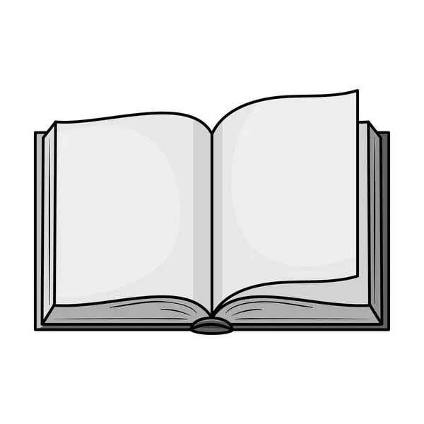 Geöffnetes Buchsymbol im monochromen Stil isoliert auf weißem Hintergrund. Bücher Symbol Aktienvektor Illustration. — Stockvektor