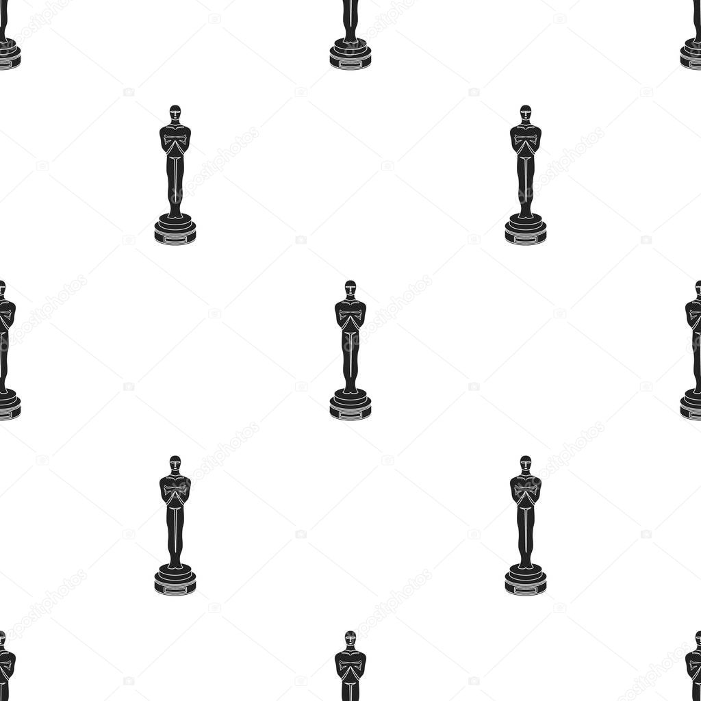 Academy award icon in black style isolated on white background. Films and cinema pattern stock vector illustration.