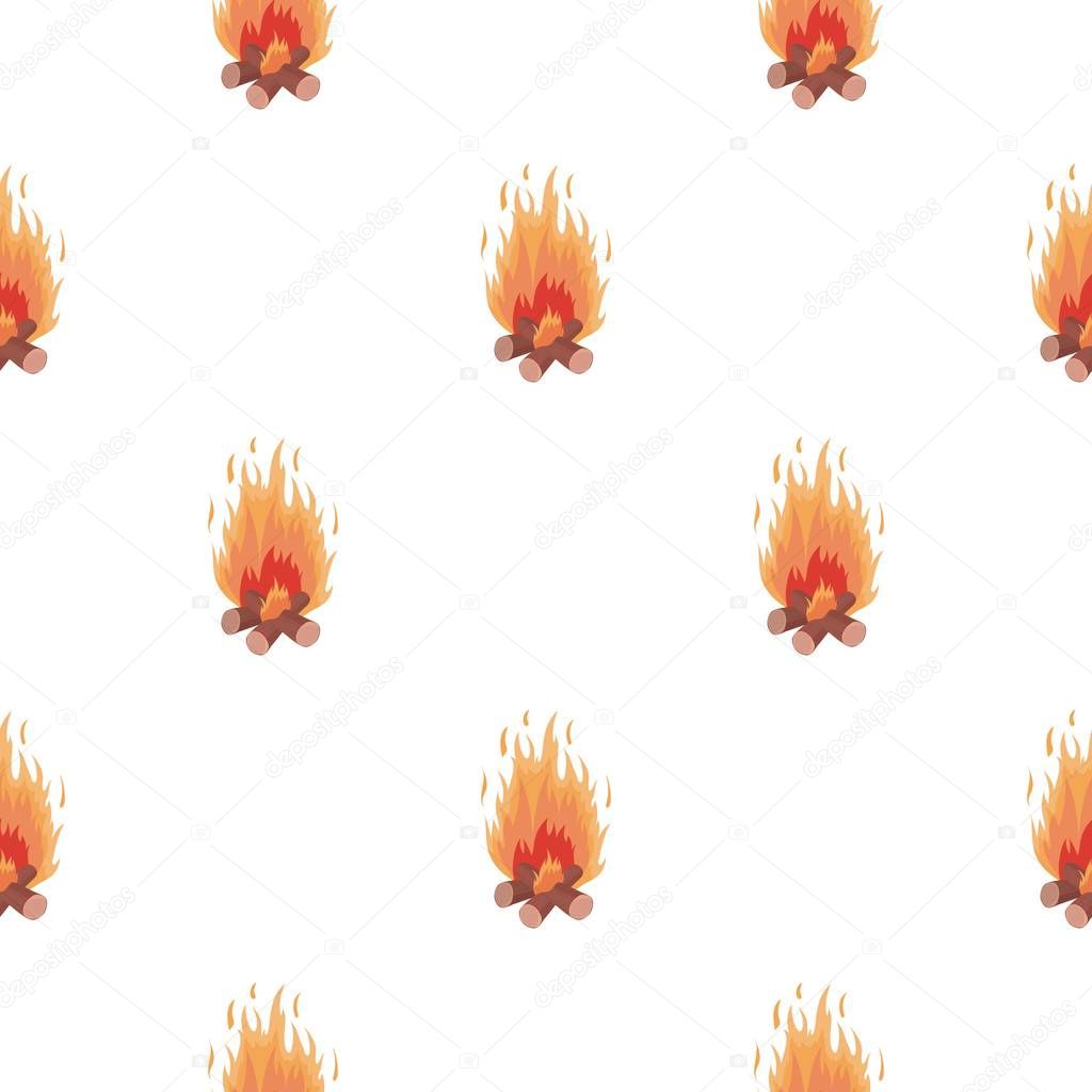 Campfire icon in cartoon style isolated on white background. Light source pattern stock vector illustration